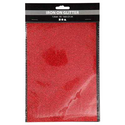Creativ Company Opstrijkfolie glitter rood, a5