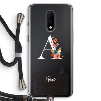 Pink Bouquet: OnePlus 7 Transparant Hoesje met koord