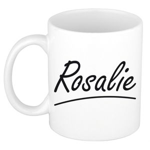 Naam cadeau mok / beker Rosalie met sierlijke letters 300 ml   -