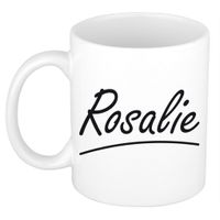 Naam cadeau mok / beker Rosalie met sierlijke letters 300 ml   - - thumbnail