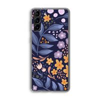 Flowers with blue leaves: Samsung Galaxy S21 Plus Transparant Hoesje