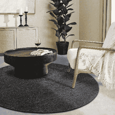 Wollen Vloerkleed Francois Rond - Antraciet Xcm - - Dekbed-Discounter.nl