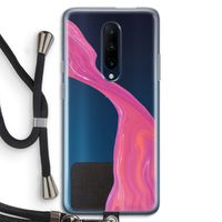 Paarse stroom: OnePlus 7 Pro Transparant Hoesje met koord