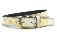 Take It Leren Riem 3 cm Koe Wit Goud
