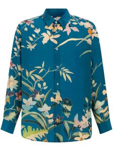 ETRO chemise fleurie à manches longues - Bleu