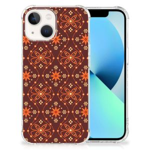 iPhone 13 Doorzichtige Silicone Hoesje Batik Brown