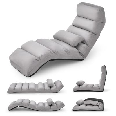 Relaxstoel 5-Voudig Instelbaar Klapstoel met Rugleuning Vloer Stoel met Slaapfunctie Lounge Stoel voor Gaming Slapen Lezen