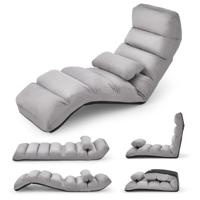 Relaxstoel 5-Voudig Instelbaar Klapstoel met Rugleuning Vloer Stoel met Slaapfunctie Lounge Stoel voor Gaming Slapen Lezen