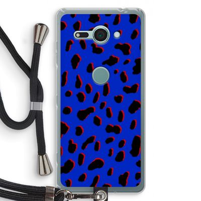 Blue Leopard: Sony Xperia XZ2 Compact Transparant Hoesje met koord