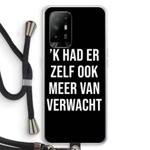 Meer verwacht - Zwart: Oppo A94 5G Transparant Hoesje met koord