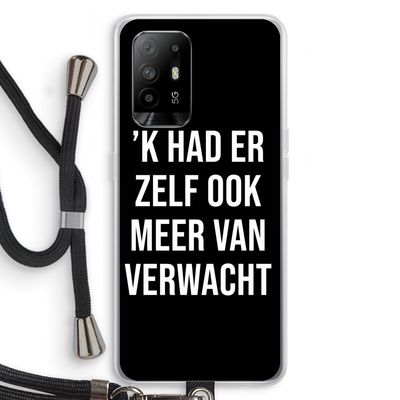 Meer verwacht - Zwart: Oppo A94 5G Transparant Hoesje met koord