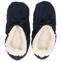 Dames ballerina sloffen/pantoffels marine blauw maat 37-39 - thumbnail