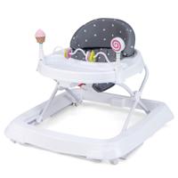 Opklapbare Loophulp voor Baby's Loopwagen 3-Traps in Hoogte Verstelbaar met Afneembaar Zitkussen Babywalker Loopvrij Baby Grijs