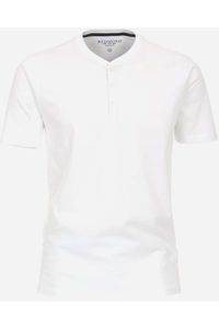 Redmond Casual Regular Fit T-Shirt Henley kraag wit, Effen