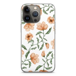 Peachy flowers: iPhone 13 Pro Transparant Hoesje