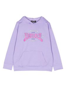 Versace Kids hoodie en coton à logo imprimé - Noir