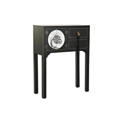Wandtafel DKD Home Decor Wit Zwart Gouden Metaal Spar Hout MDF 63 x 28 x 83 cm