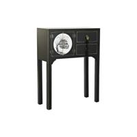 Wandtafel DKD Home Decor Wit Zwart Gouden Metaal Spar Hout MDF 63 x 28 x 83 cm