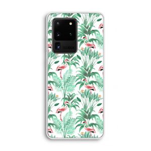 Flamingo bladeren: Samsung Galaxy S20 Ultra Transparant Hoesje