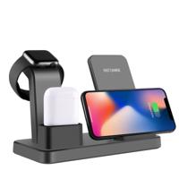 Q12 3-in-1 snelle draadloze oplader voor iPhone Apple Watch AirPods en andere Android-smartphones (grijs)