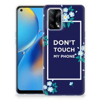 OPPO A74 4G Silicone-hoesje Flowers Blue DTMP