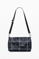Middelgrote glanzende schoudertas - BLACK - U