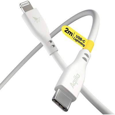 Aqiila USB-C-kabel USB 2.0 Apple Lightning stekker 2.00 m Wit AQCBPBIC4SI843