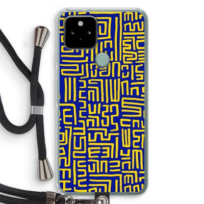 Majorelle Blue Print: Pixel 5 Transparant Hoesje met koord