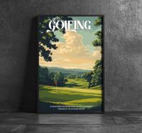 Vintage golflandschap andere sporten poster