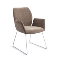 Jesper Home Eetkamerstoel 'Misaki' Slide White, kleur Mocha Mist