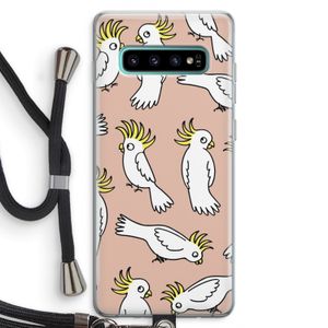 Papegaai: Samsung Galaxy S10 Plus Transparant Hoesje met koord
