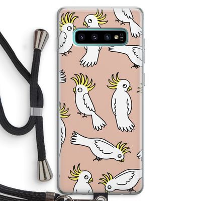 Papegaai: Samsung Galaxy S10 Plus Transparant Hoesje met koord