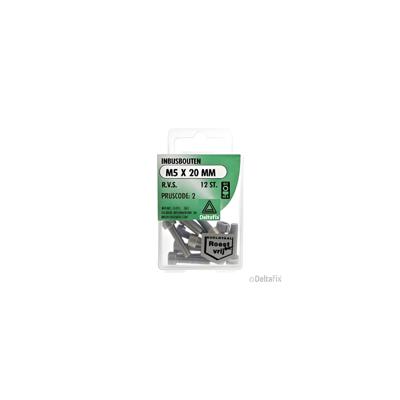Inbusbout m5x20mm rvs 12st - Deltafix