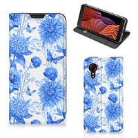 Smart Cover voor Samsung Galaxy Xcover 5 Flowers Blue