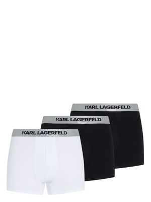 Karl Lagerfeld lot de trois boxers à logo métallisé - Noir