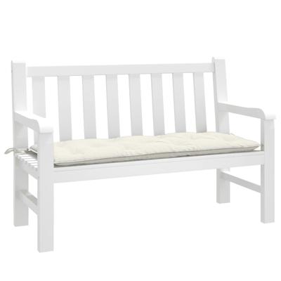 VidaXL Tuinbankkussen 120x50x7 cm stof gemêleerd crèmekleurig