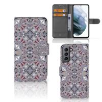 Samsung Galaxy S21 FE | Bookcase | Flower Tiles