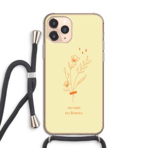 No rain no flowers: iPhone 11 Pro Transparant Hoesje met koord