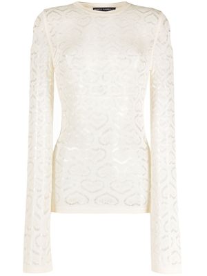 Marco Rambaldi haut à motif cœur - Blanc