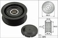 Geleide rol/omdraairol, Poly V-riem INA, Diameter (mm)69mm, u.a. für Porsche, Audi, Ssangyong, Jeep, Dodge, Mercedes-Benz, VW, Fiat, Daewoo, Lancia, P