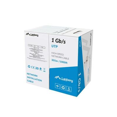 Stevige UTP-netwerkkabel Cat6 Lanberg LCU6-10CC-0305-S Grijs 305 m