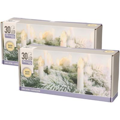Kerstboomverlichting - 2x - kaarsen - warm wit - 7 meter - binnen - kerstverlichting
