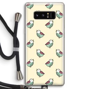 Vogeltjes: Samsung Galaxy Note 8 Transparant Hoesje met koord