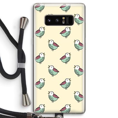 Vogeltjes: Samsung Galaxy Note 8 Transparant Hoesje met koord