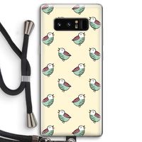 Vogeltjes: Samsung Galaxy Note 8 Transparant Hoesje met koord