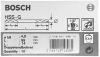 Bosch Accessories 2608597582 HSS Dubbele boor 3 mm Gezamenlijke lengte 46 mm Geslepen Cilinderschacht 10 stuk(s)