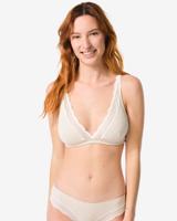 HEMA Bralette Katoen Met Kant Naturel (naturel)