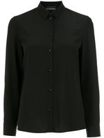 Emporio Armani chemise boutonnée en soie - Noir - thumbnail