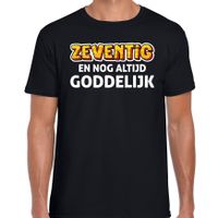 Verjaardag cadeau t-shirt 70 jaar - zeventig en goddelijk zwart voor heren 2XL  -