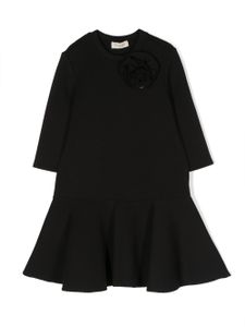 TWINSET Kids robe évasée à détail de fleur - Noir